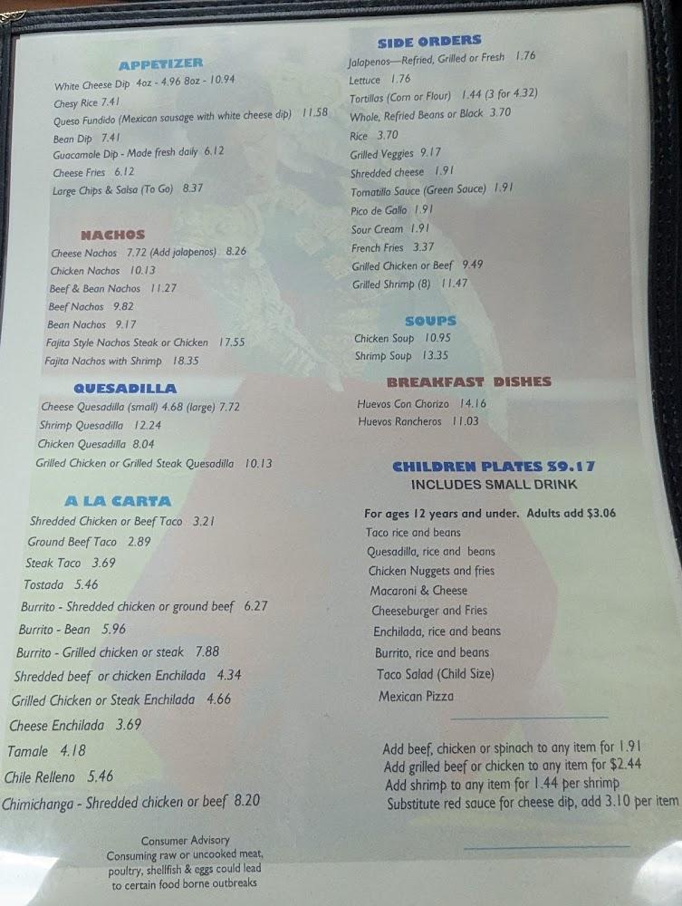 Torero's Fine Mexican Food Menu image 4